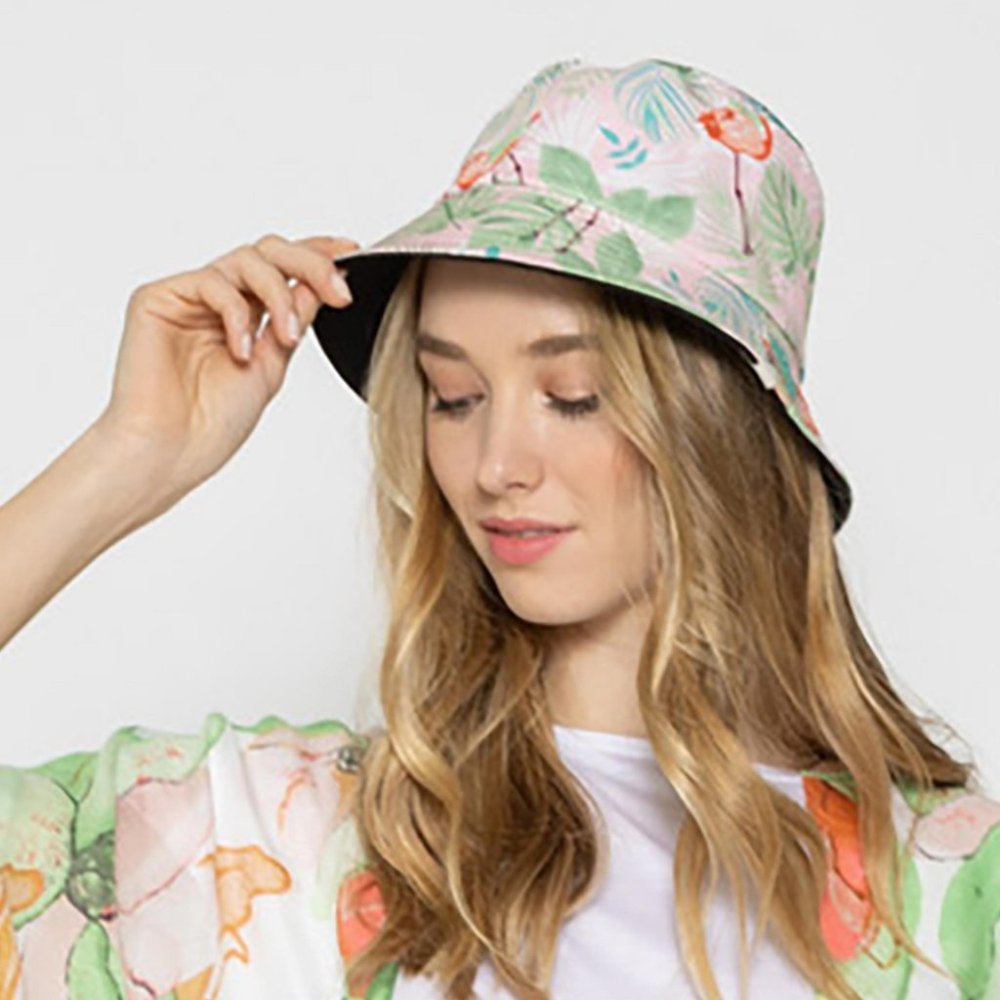 Tropical Flamingo Reversible Bucket Hat
